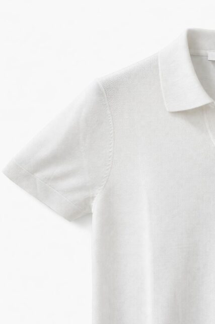 Polo z Jedwabiem w Kolorze Off-White Paulo