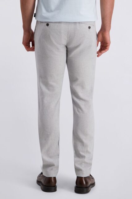 Szare Chinosy z Mieszanki Lnu Pierre Cardin