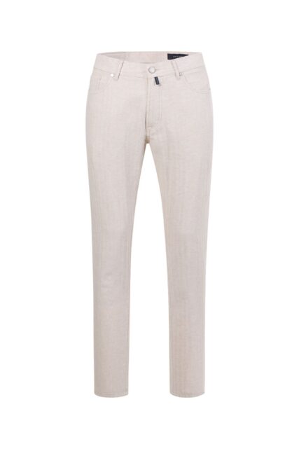 Beżowe Spodnie z Lnem Laval Pierre Cardin