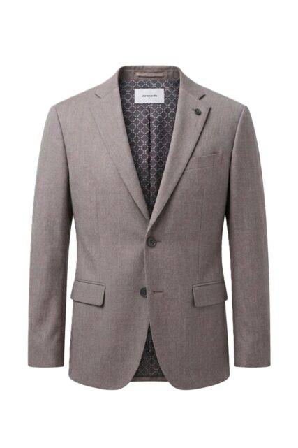Marynarka Garniturowa Grant Beżowo-Szara Pierre Cardin