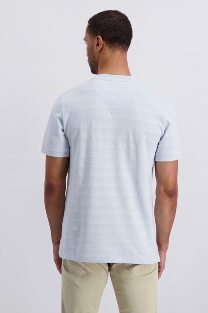 Jasnoniebieski T-shirt ze Strukturą Pierre Cardin