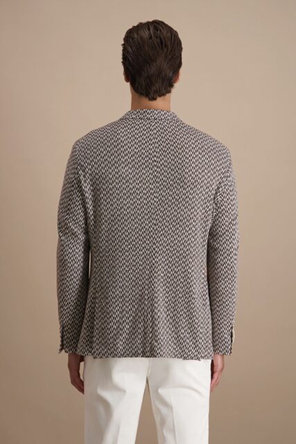 Marynarka w Jodełkę z Lnu i Bawełny Baldessarini