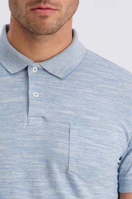 Koszulka Polo Niebiesko-Biała z Kieszonką Pierre Cardin
