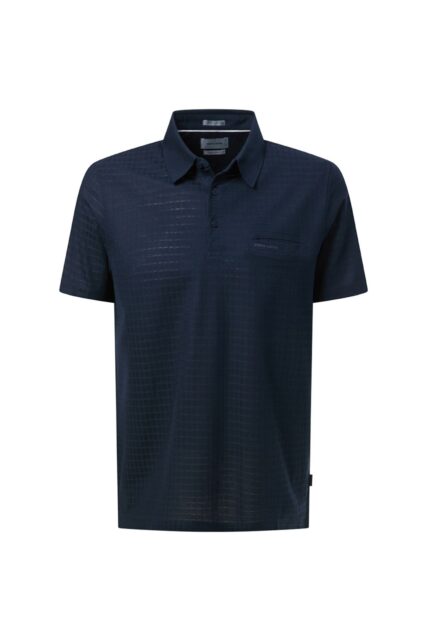 Granatowe Polo w Kratkę Pierre Cardin
