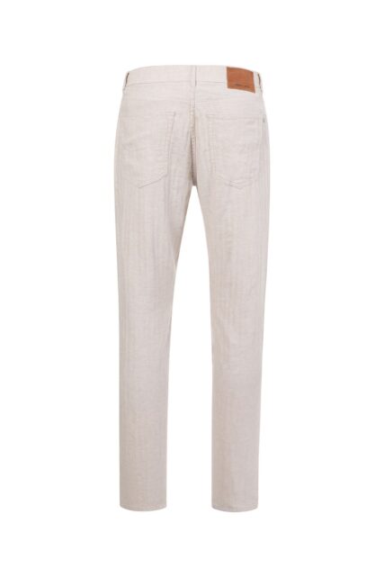 Beżowe Spodnie z Lnem Laval Pierre Cardin