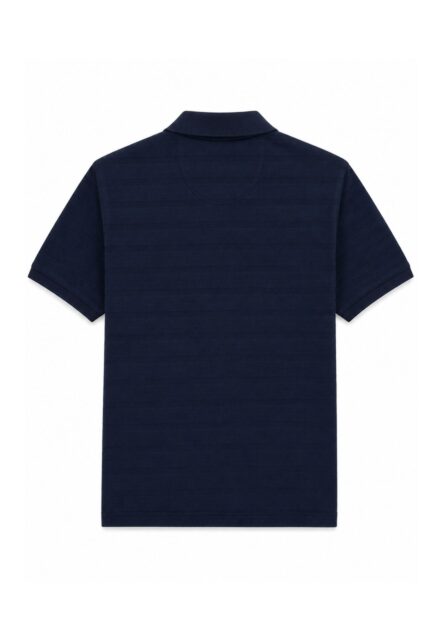 Granatowe Polo ze Strukturą Pierre Cardin