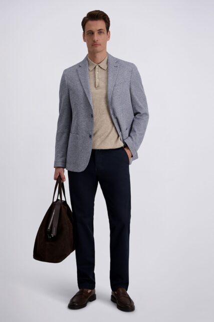 Niebieska Marynarka z Jerseyu Pierre Cardin