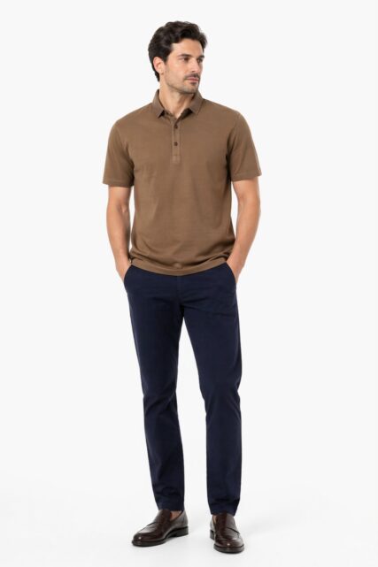 Brązowe Polo z Bawełny Pierre Cardin