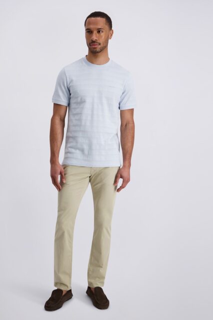 Jasnoniebieski T-shirt ze Strukturą Pierre Cardin