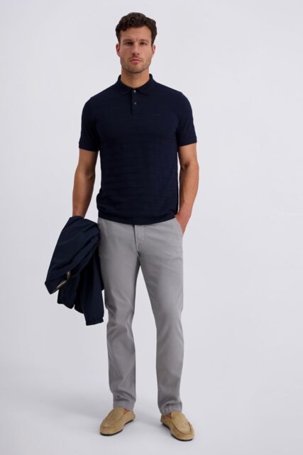 Granatowe Polo ze Strukturą Pierre Cardin