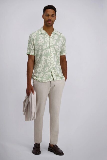 Beżowe Chinosy z Mieszanki Lnu Pierre Cardin