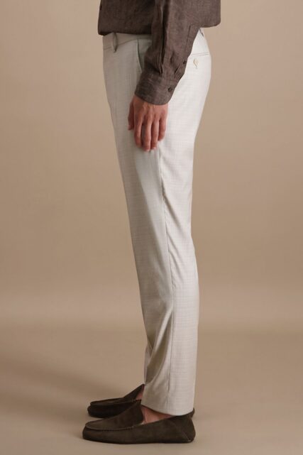 Spodnie Garniturowe Massa Beżowo-Szare Baldessarini