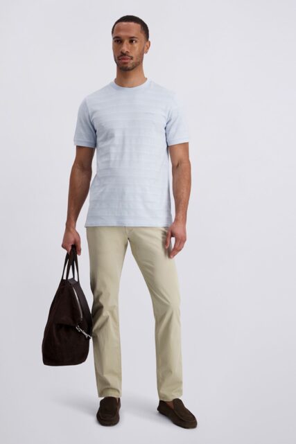 Jasnoniebieski T-shirt ze Strukturą Pierre Cardin