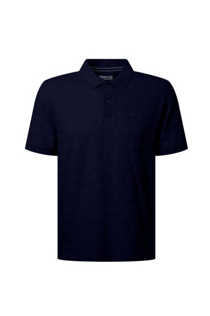 Granatowe Polo ze Strukturą Pierre Cardin