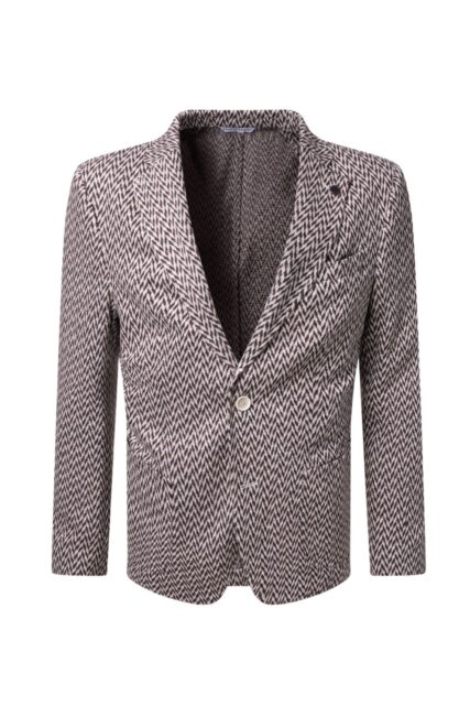 Marynarka w Jodełkę z Lnu i Bawełny Baldessarini