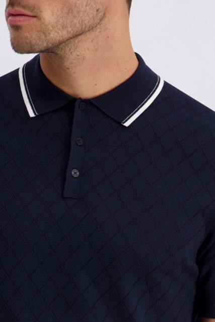 Granatowe Polo w Romby Pierre Cardin