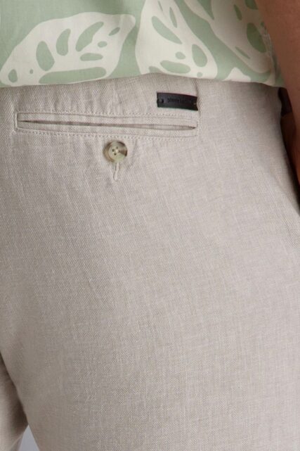 Beżowe Chinosy z Mieszanki Lnu Pierre Cardin