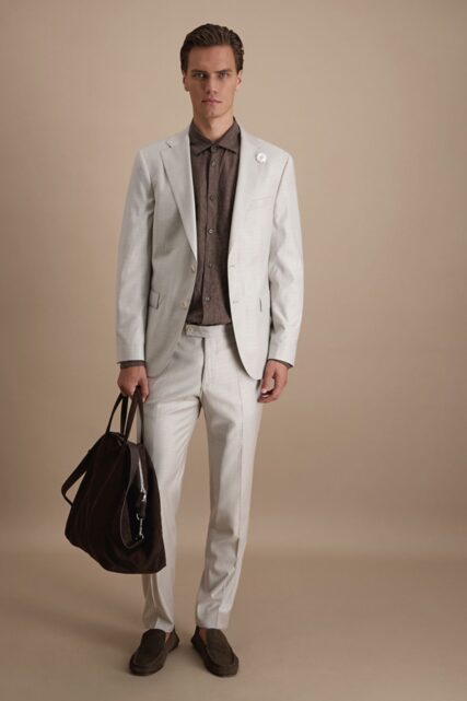 Marynarka Garniturowa Serano Beżowo-Szara Baldessarini