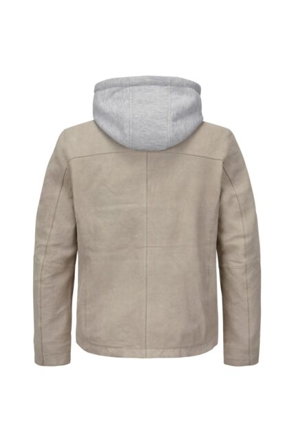 Beżowa Kurtka z Welurowej Skóry Rivoli Milestone