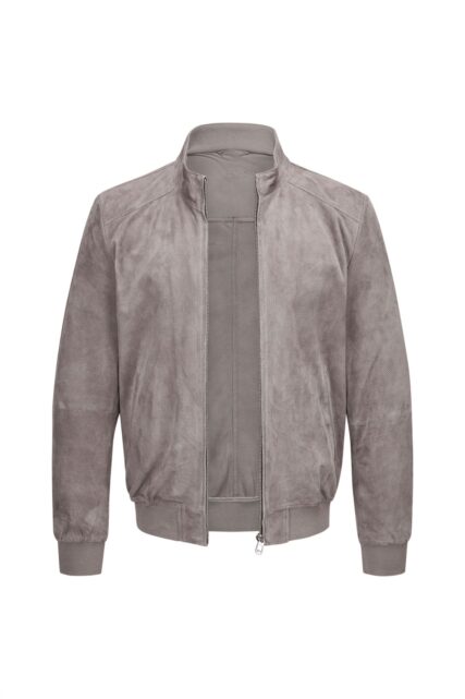 Kurtka Skórzana Welurowa Toledo Szara Milestone