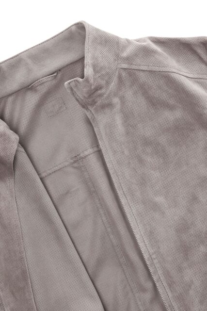 Kurtka Skórzana Welurowa Toledo Szara Milestone