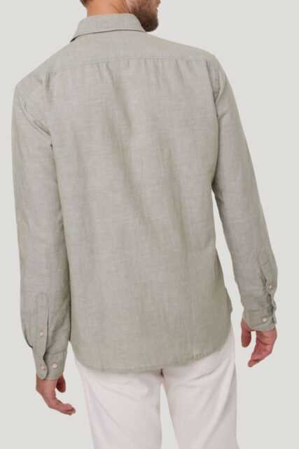 Zielona Koszula z Lnem Pierre Cardin