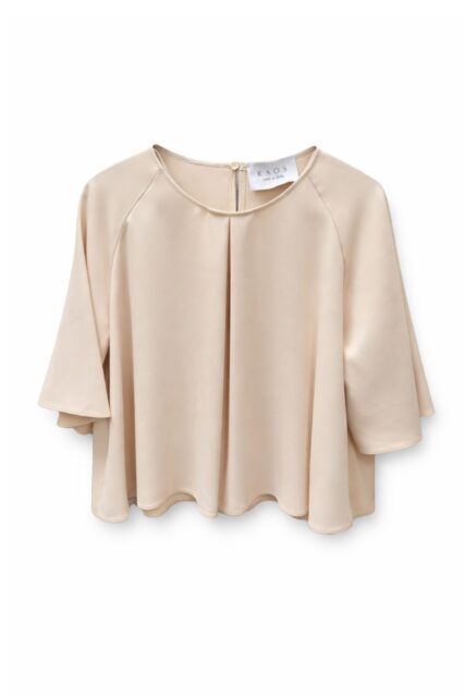 Beżowa Bluzka Oversize Kaos