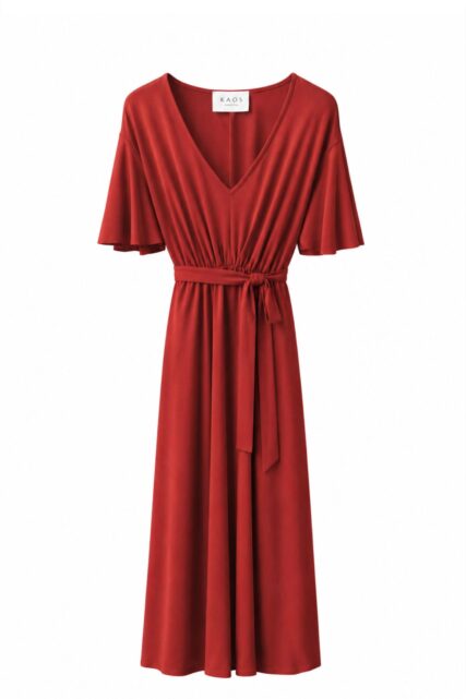 Czerwona Sukienka Maxi Kaos