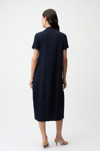 Granatowa Sukienka Midi ze Strukturą Joseph Ribkoff