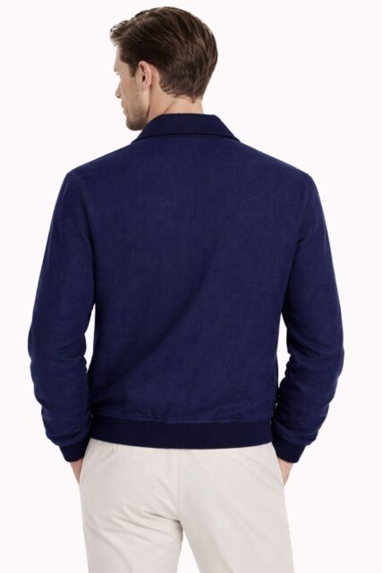 Granatowa Kurtka Harrington z Lnem Baldessarini