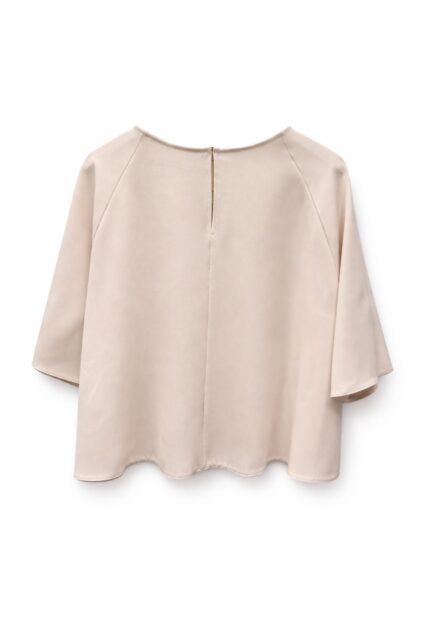 Beżowa Bluzka Oversize Kaos