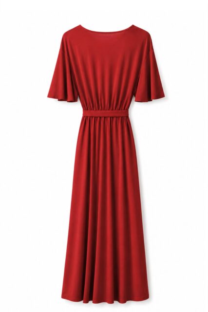 Czerwona Sukienka Maxi Kaos
