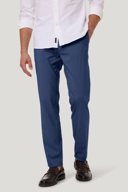 Niebieskie Spodnie z Mikrowzorem Pierre Cardin