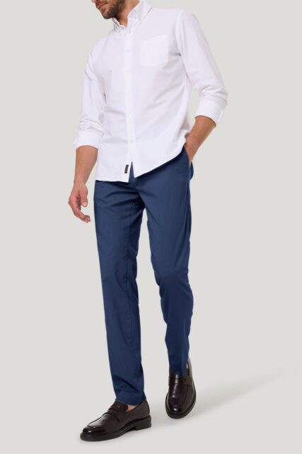 Niebieskie Spodnie z Mikrowzorem Pierre Cardin