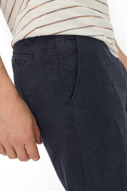 Granatowe Spodnie z Lnu Evans Brax