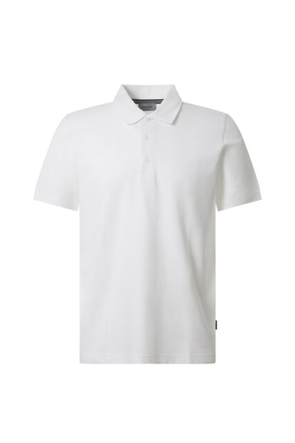 Białe Polo ze Wzorem w Jodełkę Pierre Cardin