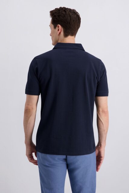 Granatowa Koszulka Polo z Kieszonką Pierre Cardin