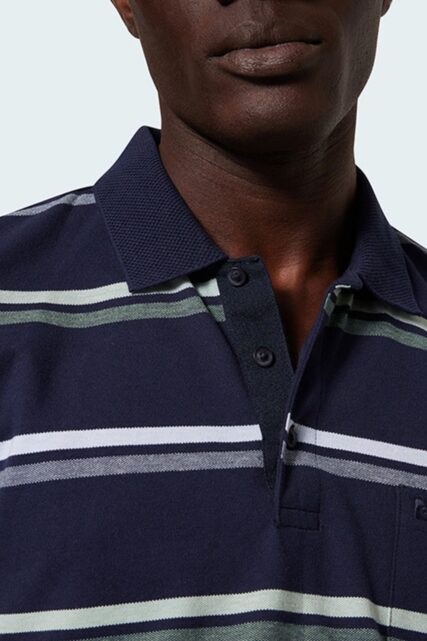 Granatowe Polo w Paski Pierre Cardin