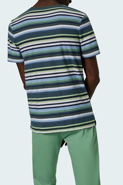 T-shirt w Paski z Bawełny i Lyocellu Pierre Cardin