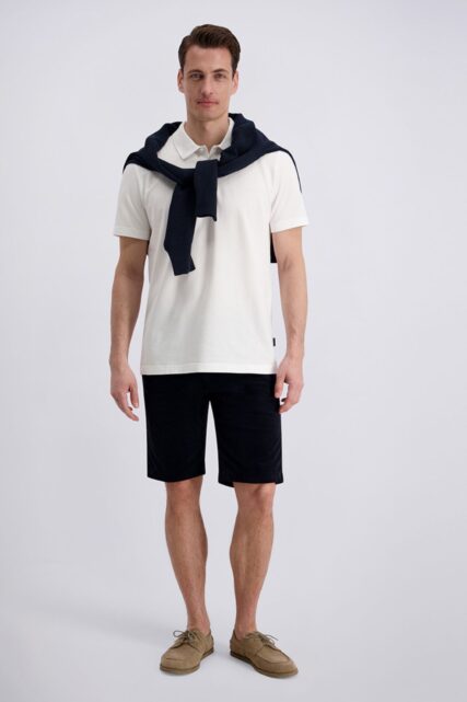Białe Polo ze Wzorem w Jodełkę Pierre Cardin