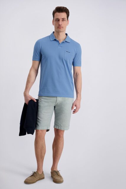 Niebieska Koszulka Polo z Kieszonką Pierre Cardin