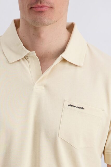 Żółta Koszulka Polo z Kieszonką Pierre Cardin