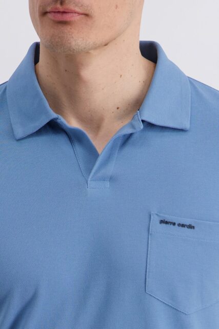 Niebieska Koszulka Polo z Kieszonką Pierre Cardin