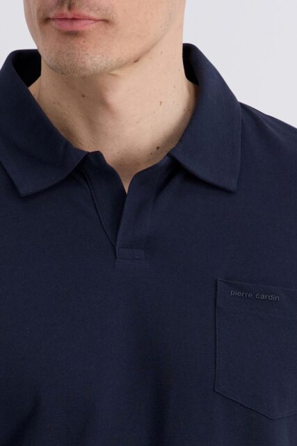 Granatowa Koszulka Polo z Kieszonką Pierre Cardin