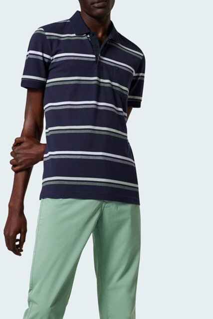 Granatowe Polo w Paski Pierre Cardin