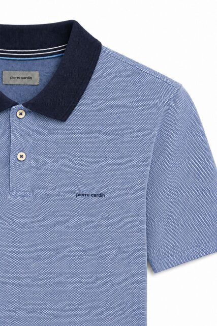 Niebieskie Polo z Drobnym Wzorem Pierre Cardin