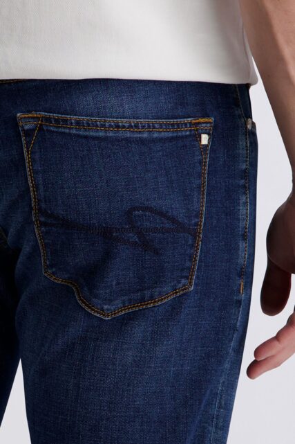 Ciemnoniebieskie Jeansy z Wytarciami Pierre Cardin